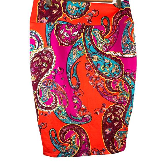 Thalia Sodi Dresses & Skirts - Thalia Sodi Paisley Printed Pencil Skirt Orange Purple Womens Large NWT
